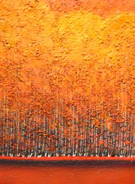 手绘油画 - 白桦林 [实物拍摄]