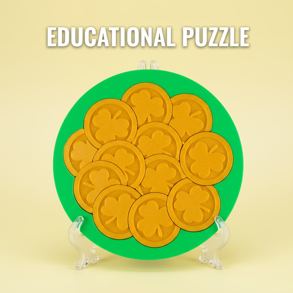 Puzzle拼图 迷你款爱尔兰精灵金币拼图烧脑高难度益智解谜玩具