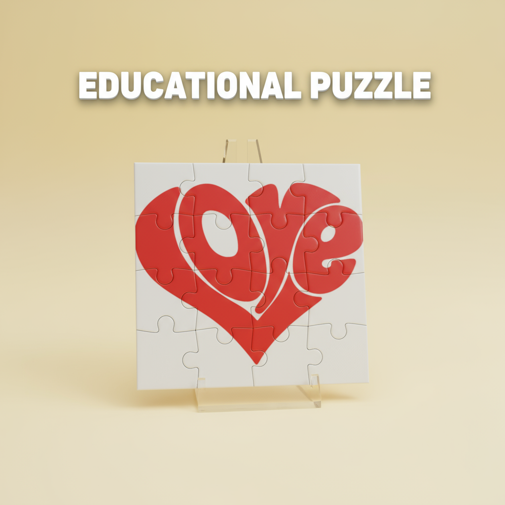 Puzzle拼图 迷你款红色爱心拼图10级烧脑地狱高难度益智解谜玩具