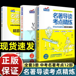 3册正版名著导读考点精练初中名著导读与考点同步解读一本通中考名著考点精练七八九年级读中外名著考点精练状元满分笔记