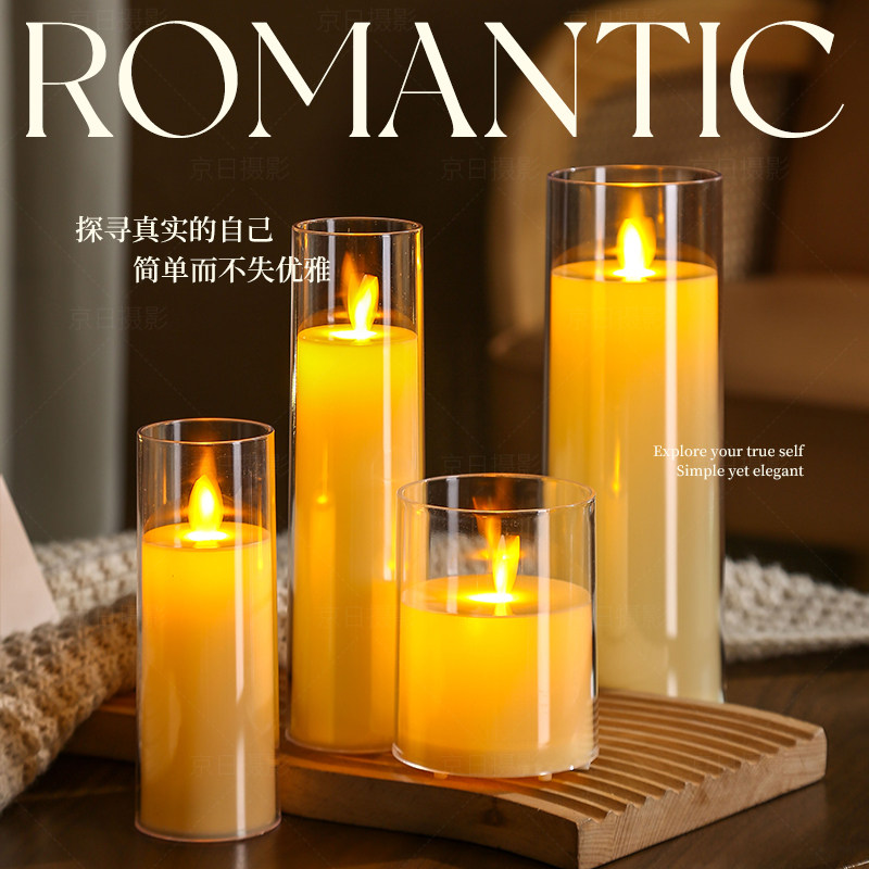 LED蜡烛亚克力杯蜡婚礼布置摄影