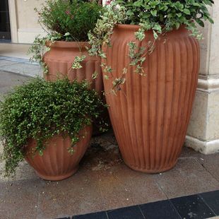 园林景观红陶陶罐花盆落地土陶粗陶大口径红陶盆庭院花盆室外高大