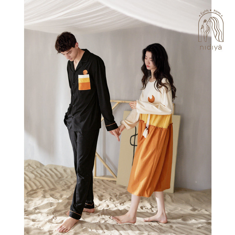 妮狄娅睡衣女士秋季纯棉长袖宽松拼接娃娃裙春秋男家居服套装,女士内衣/男士内衣/家居服,睡衣/家居服套装,淘宝优惠券,粉丝福利购,淘宝优惠卷