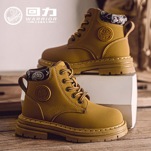 儿童英伦风马丁靴2025春秋新款 回力童鞋 男童走秀皮靴女童中筒靴子