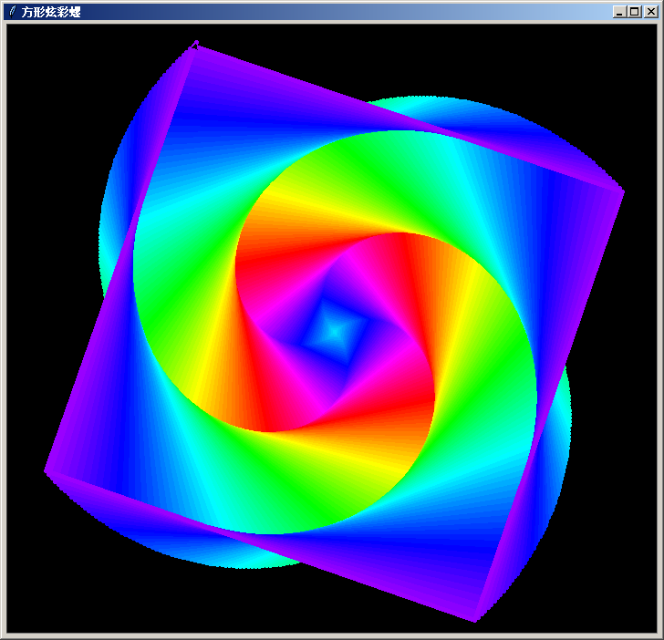 python创意绘画_方形炫彩螺图案