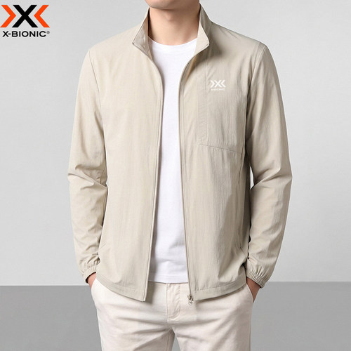 XBIONIC男士立领拉链防晒衣轻薄速干休闲外套夏季防晒服运动夹克