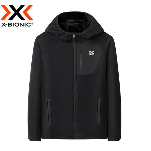 X-BIONIC男户外连帽抓绒外套