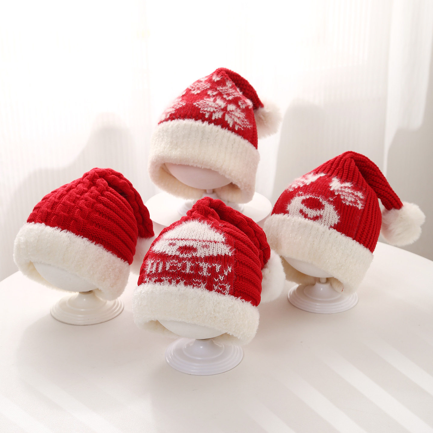 宝宝帽子秋冬季加厚保暖圣诞红色毛线帽男女童婴幼儿针织套头帽,童装/婴儿装/亲子装,帽子,淘宝优惠券,粉丝福利购,淘宝优惠卷