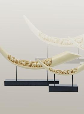 象牙摆件家居客厅玄关装饰品