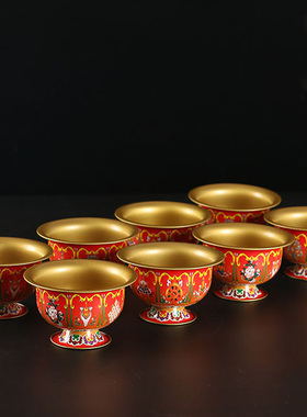八个装烤漆八吉祥供水碗