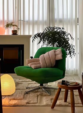 单人椅单人沙发懒人沙发休闲阳台客厅椅子绿色网红杜威林格沙发椅