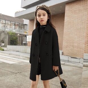 高端双面羊绒大衣女童2025新款冬装儿童呢子羊毛大童毛呢大衣