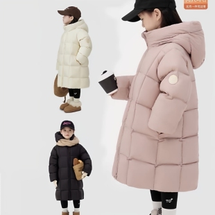 白鸭绒男女童儿童羽绒服2025新款洋气中长款韩版加厚免洗冬季宝宝