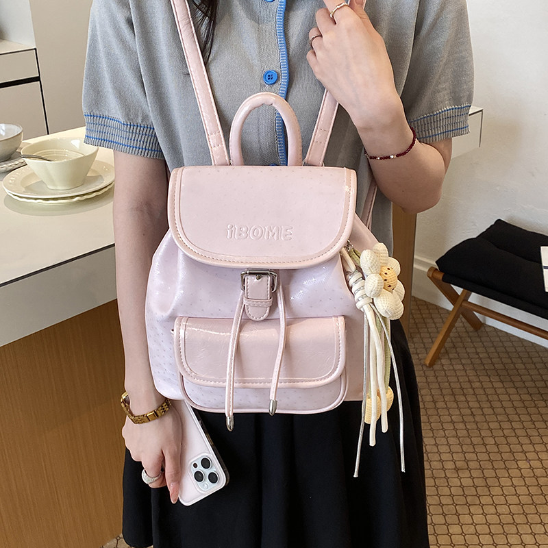 学院翻盖女通勤百搭双肩包软妹风