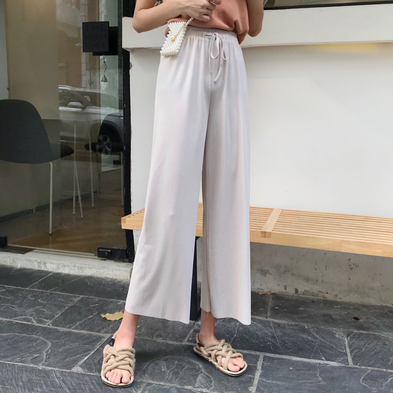 Drop feeling wide leg pants women's new high waist slim casual pants for spring and summer