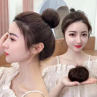 仿真丸子头发包自然盘发花包