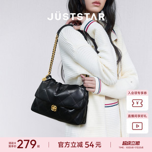 欧时纳华夫云朵包单肩斜挎菱格小香风链条小方包轻便通勤腋下女包