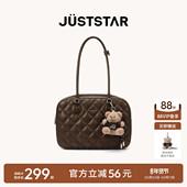 欧时纳华夫吐司包女2025新款 秋季 棕色波士顿大容量上班通勤托特包