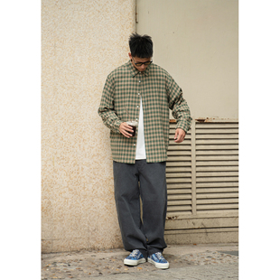 男 衬衫 Batterup2025秋冬新款 外套日系复古宽松格子纯棉微磨毛长袖