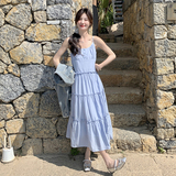 韩系开春穿搭一整套女2025新款独特漂亮牛仔外套吊带连衣裙两件套，女装连衣裙，浙宝239