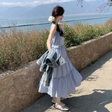 韩系开春穿搭一整套女2025新款独特漂亮牛仔外套吊带连衣裙两件套，女装连衣裙，浙宝239