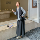 通勤小香风外套连衣裙套装女春秋季时尚气质上衣丝绒吊带裙两件套，女装套装/套裙，浙宝239