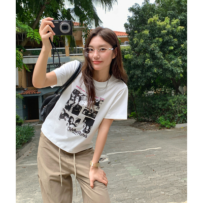 创意纯棉短袖复古女士吸汗夏季