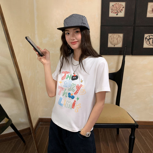 原创涂鸦印花纯棉正肩短袖T恤