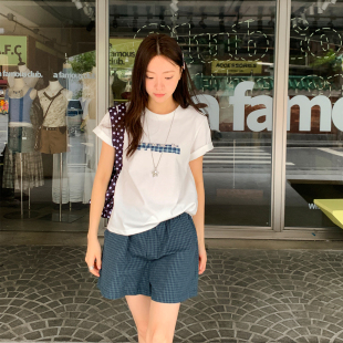 珍妮 字母印花圆领正肩短袖T恤女夏季新款独特韩系巨好看短款上衣