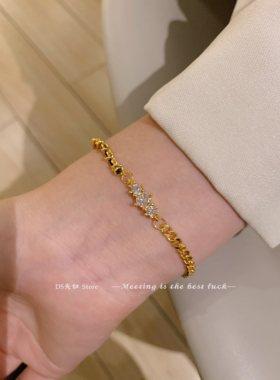 精致镶钻古巴链手链女2025年新款轻奢高级感复古时尚小众精致手绳