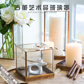 永生花玻璃防尘罩子装 饰桌面摆件手办古董佛像工艺品展示盒工艺品