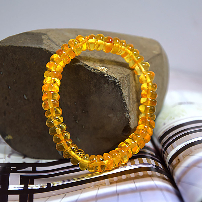 天然琥珀蜜蜡盘珠手串男女款水晶手链饰品