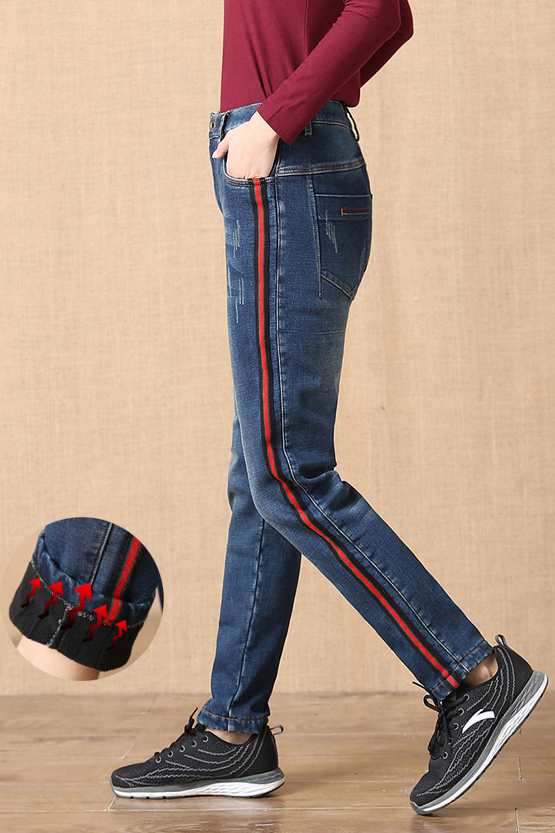 哈伦牛仔裤女长裤加绒2022年冬