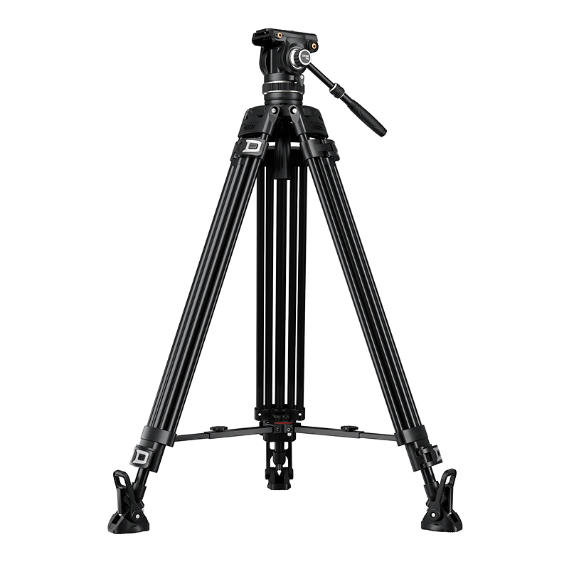 卡宴（Cayer）FV610/FV615碳纤维专业摄像三脚架仰俯水平阻尼可调液压云台一键快拆板扣脚管快速升降