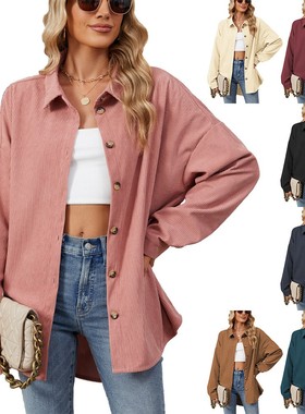 2024 A/W Women Loose Shirt Jacket 秋冬宽松衬衣外套女