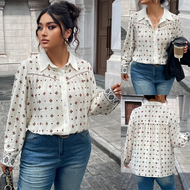 Casual Blouse Plus Size Women Shirts 200斤大码女装衬衫上衣