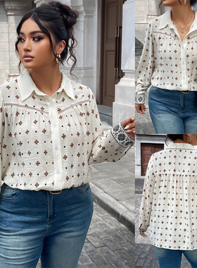 Casual Blouse Plus Size Women Shirts 200斤大码女装衬衫上衣