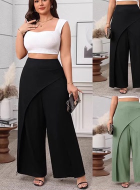 Plus size women casual pants XL-4XL大码宽松休闲裤阔腿裤女装