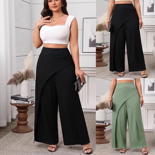 Plus size women casual pants XL-4XL大码宽松休闲裤阔腿裤女装