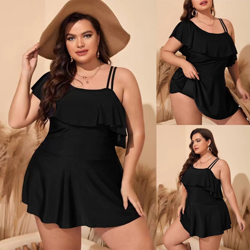 Asymmetric One-Shoulder Curvy Women Flirty Swimsuit Set 泳衣