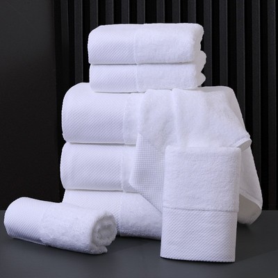 白毛巾酒店会所纯棉洗浴足疗方巾