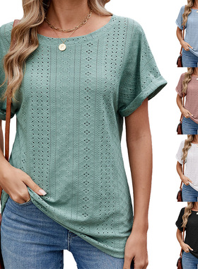 2025 Summer Short Sleeve Loose Casual T-Shirt Top for Women