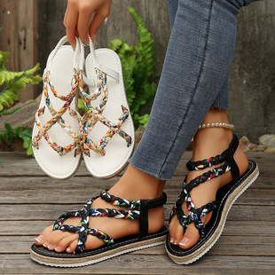 2025 Women Plus Size Bohemian Flip Flops Summer Sandals 凉鞋