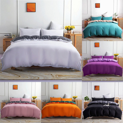 双面纯色超细纤维床上用品三件套