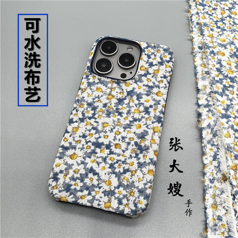 张大嫂原创水洗农村小花布艺适用于小米15/13/12S/14/Ulrta/mix4小众红米K80/K70e/K60至尊K50手机壳civi4pro