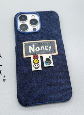 张大嫂原创笑脸太空人标签耐脏灯芯绒适用于华为mate70/60pro手机壳男女Pura70/80pro半包nova14/13/12/11/10