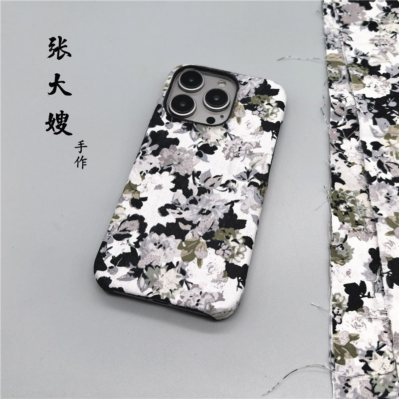 水墨花布艺一加手机壳