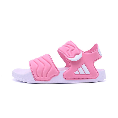 Adidas阿迪达斯新款儿童鞋女中童凉鞋魔术贴简约百搭休闲鞋JS2518