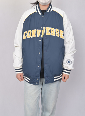 Converse匡威男女款棉服复古撞色棒球服运动休闲外套UCJ089-BFK