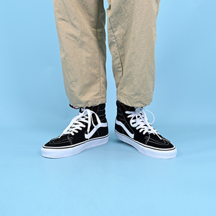 VANS范斯黑白经典高帮男女鞋SK8-HI休闲帆布鞋滑板鞋VN000D5IB8C